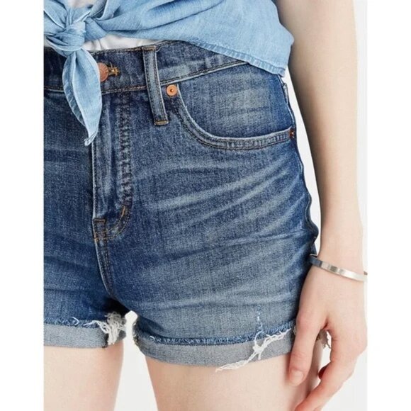 Madewell Cutoff Edition Glenoaks Wash Jean High-Rise Denim Shorts F7019 Size 29 - Picture 2 of 16